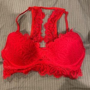 Red lace bra
